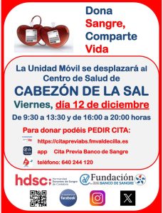 Este viernes 12 @donantessangrecantabria estará en Cabezón de la Sal Asociación …